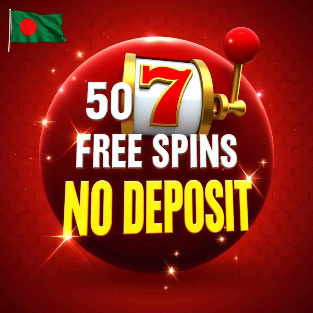 Signup banner offering 50 free slot spins